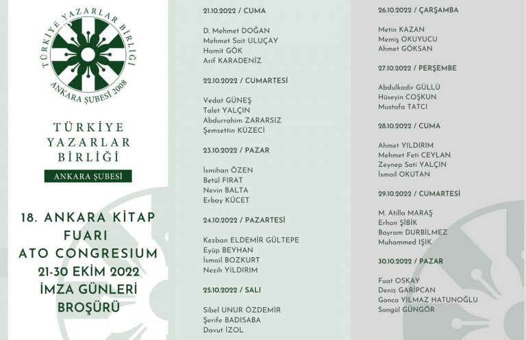 Türkiye Yazarlar Birliği Ankara Şubesi 18. Kitap Fuarında