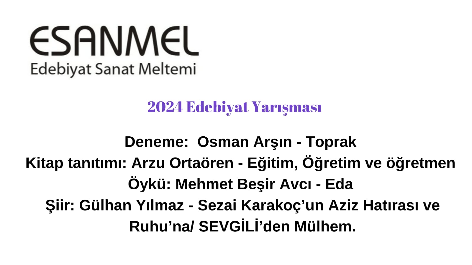 2024 Edebiyat Sanat Meltemi Yarışması Sonuçları! | Edebiyat Sanat Meltemi