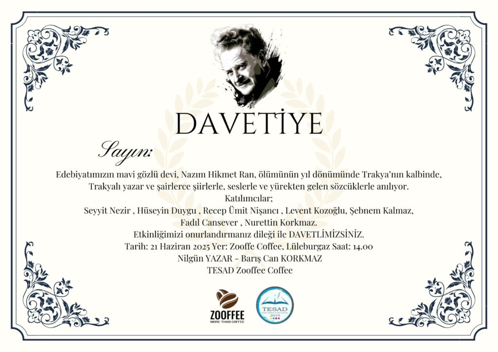 Nazım Hikmet Ran, Lüleburgaz’da Şiirlerle Anılıyor