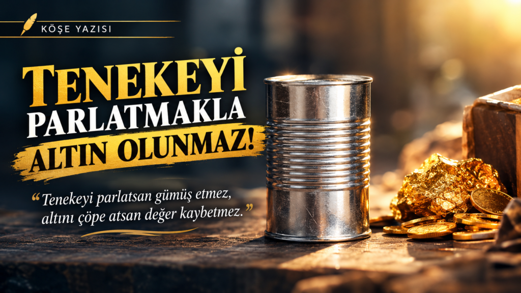 TENEKEYİ PARLATMAKLA ALTIN OLUNMAZ!